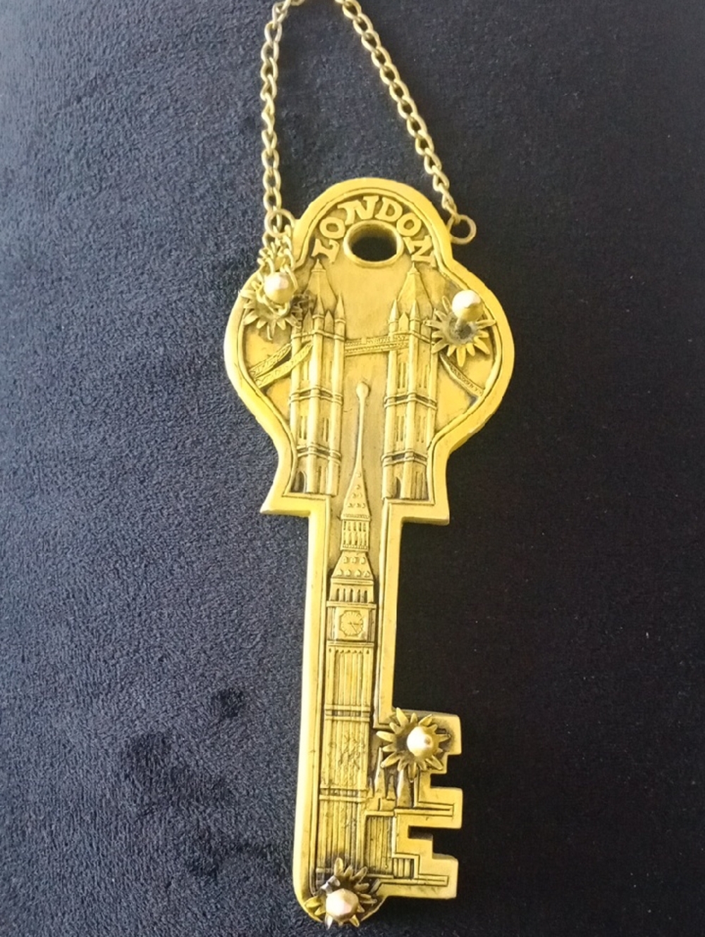 Gold London Key Wall Hook by